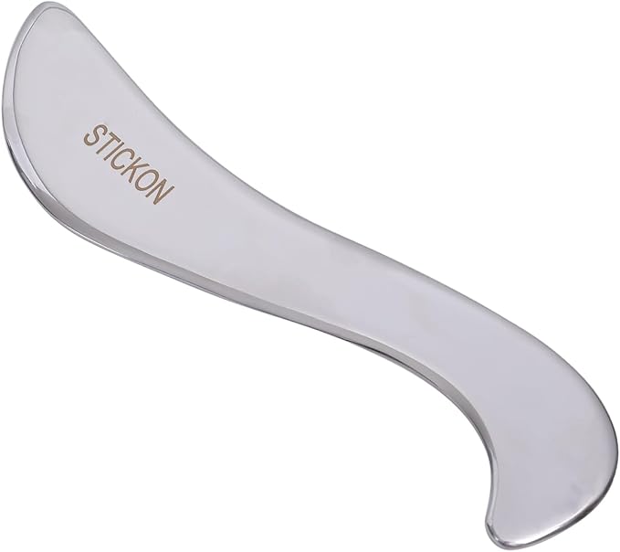 STICKON Stainless Steel Gua Sha Muscle Scraper Tool, Scraping Massage Tools, Physical Therapy Tools, GuaSha Massage Scraper Tool, IASTM Tools Great Soft Tissue Metal Massage Tool(STICKON-51)
