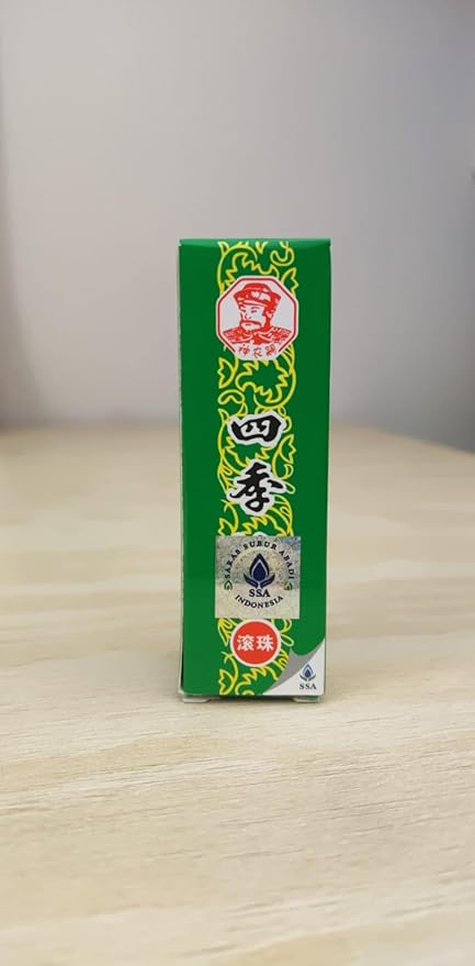 Four Season (Shen Nong Si) Medicated Oil Roll On 10 ml, Traditional Asian Therapeutic Massage Oil, Classic Aroma for Cold/Motion/Breathing/Skin/Stomach/Sore Reliefs