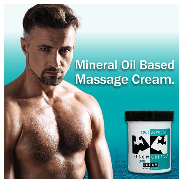 Elbow Grease Cool Massage Cream, Smoothing and Effective Massage Cream for Relaxation, Muscle Tension Relief, and Skin Nourishment – 4 oz (1 Pack)