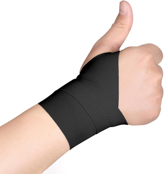 Kisangel 2pcs Breathable Adjustable Fitness Wrist Brace Thumb Support, Elastic Sports Wrist Sleeve for Gym and Weightlifting, Wear-Resistant Joint Wraps for Injury Prevention