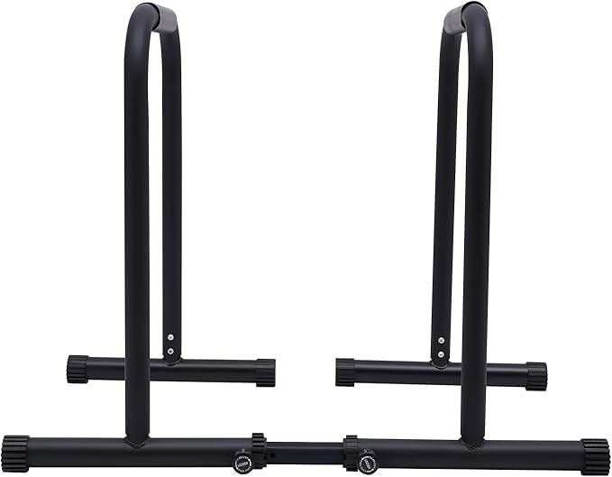 Dip Bar, 440lbs Load Double Bar Double Arm Bender Adjustable Dip Stand Heavy Duty Parallel Bars Workout Equipment with Anti-Slip Foot Pad for Gymnasiums Personal Residences Stadiums