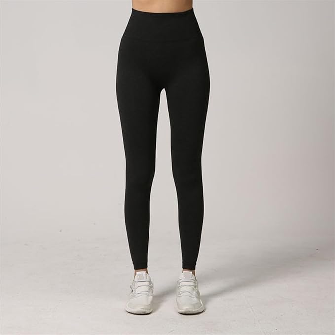 Yoga Set Seamless Women Long Sleeve Blouses Top Gym Sport Bra High Waist Tight Leggings Fitness Suit Shorts Sets (Color : Black Trousers, Size : Medium)