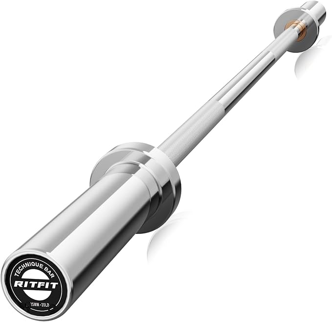 RITFIT Olympic Barbell 4ft/6ft - 2 Inch Weight Bar for Strength Training, Weightlifting, Squat, Deadlift, Bench Press, Curl, Overhead Press - 350lbs/500lbs Capacity