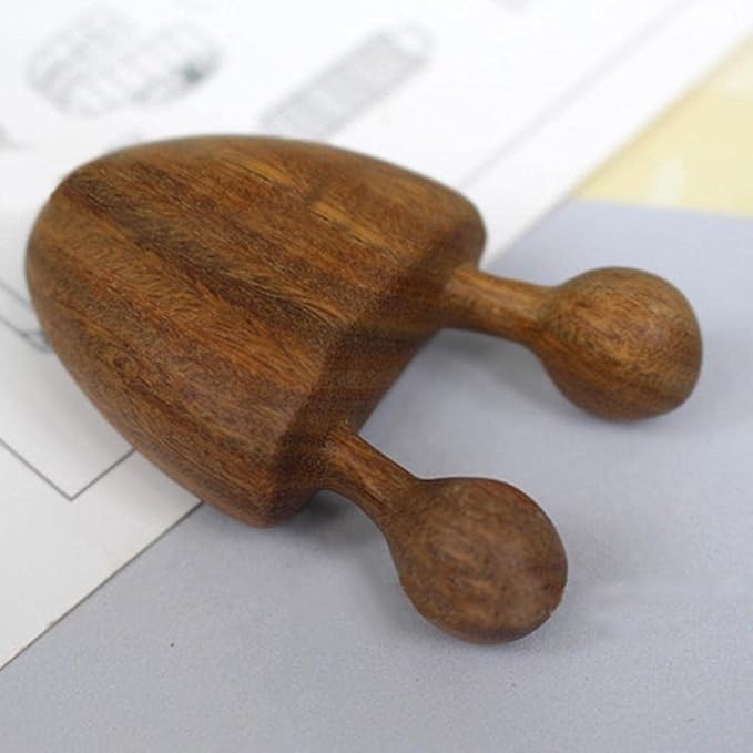 Brown Natural Sandalwood Scraping Massage Tool Facial Eye Massage Tool Acupuncture Stick Wooden Massager Relaxing Therapy Manual Back Massagers, Gua Sha, Massage Tools