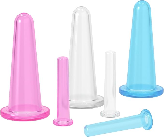 4Pcs Massage Cupping Set Silicone Mini Facial Cups Face Massager Helper Skin Care Neck Back Eyes Massaging Cup Safe to Use, Don't Worry About Burns Health Care Products, Massage Tools