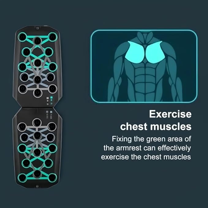 28 in 1 Push Up Board, Foldable Multi-Functional Pushup Stands System, Professional Floor Chest Muscle Training Equipment Home Gym for Men and Women, Gift for Fitness Enthusiasts