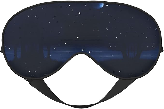 Dark Blue Night View Head-Mounted Double-Sided Light-Blocking Sleeping Eye mask to Protect Eyes and Relieve Eye Fatigue