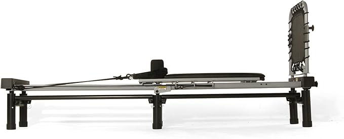 AeroPilates Reformer - Pilates Reformer Workout Machine for Home Gym - Cardio Fitness Rebounder- Up to 300 lbs Weight Capacity, Black