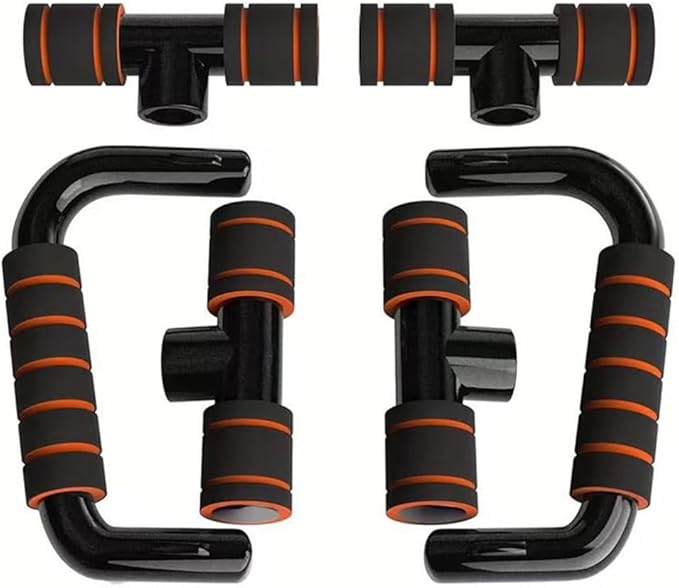1Pair Push Up Bar Strength Training Non-Slip Sturdy Push-Up Stands Floor Workouts Fitness Calisthenics for Men Women(Black Orange)