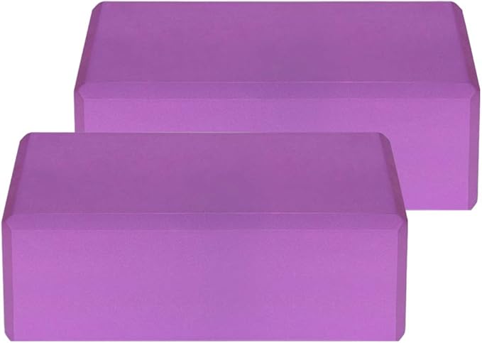 Yoga Equipment Set, 5pcs EVA Blocks, Cotton Strap, Knee Pads, Purple - Stability and Comfort, Non - slip Design, Ideal for Beginners and Pilates