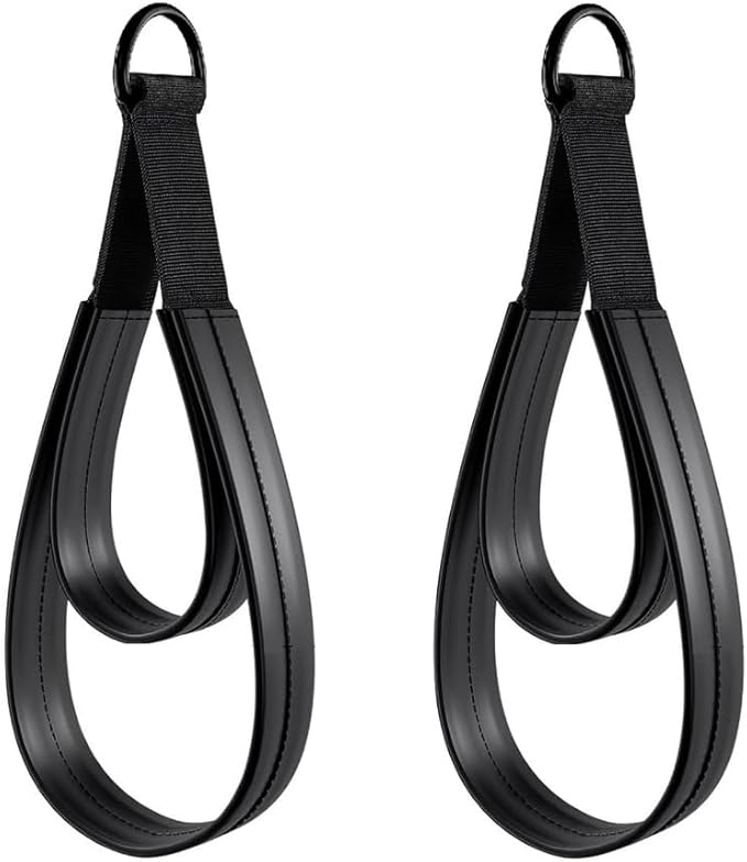 1 Pair Double Looped Pilates Straps with D-Rings for Stretching, Flexibility & Gym Training