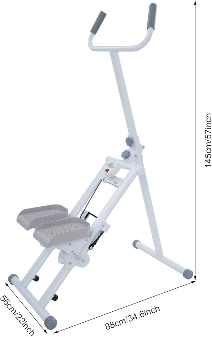 Stair Stepper Aerobics Climber, Folding Aerobics Climber, Vertical Cardio Exercise Climber, for Exercise at Home Full Body Workout Machine with Adjustable Step Range Handlebar & Pedals