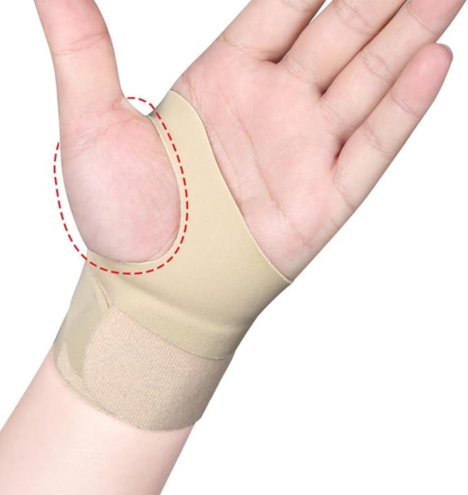 POPETPOP 2pcs Breathable Adjustable Wrist Brace and Thumb Support, Elastic Skin-Color Wrist Protector for Gym Workout and Weightlifting, Reusable Fitness Joint Wraps