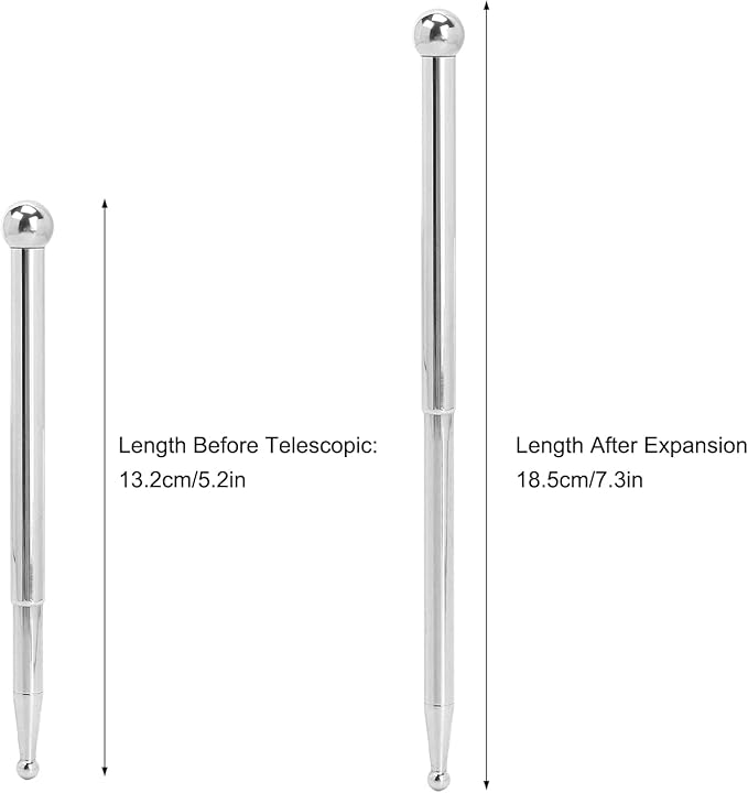 Agatige Acupuncture Pens, Stainless Steel Deep Tissue Massage Tool 13cm to 18cm Telescopic Manual Acupuncture Massage Pen for Full Body Meridian Pain Relief