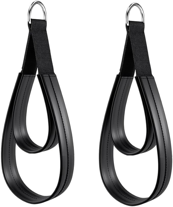 1 Pair Double Looped Pilates Straps with D-Rings for Stretching, Flexibility & Gym Training