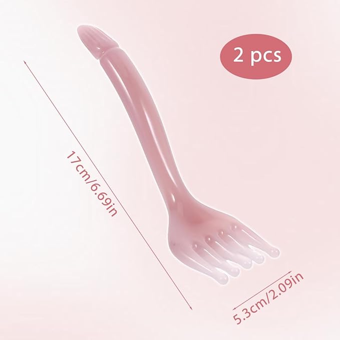 Scalp Comb, 2 Pcs Scalp Massager Handheld Comb Resin Relax Massage Manual Relaxation Spa Tool for Soothing Head Massage