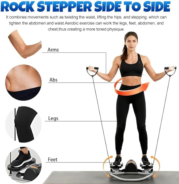 Rock Stepper Side to Side, with Digital Display, Workout Machine for Legs & Glutes,Side Stepper, Mini Stepper for Home, Apartment and Dormitory Use Home Workout The Rock Stepper