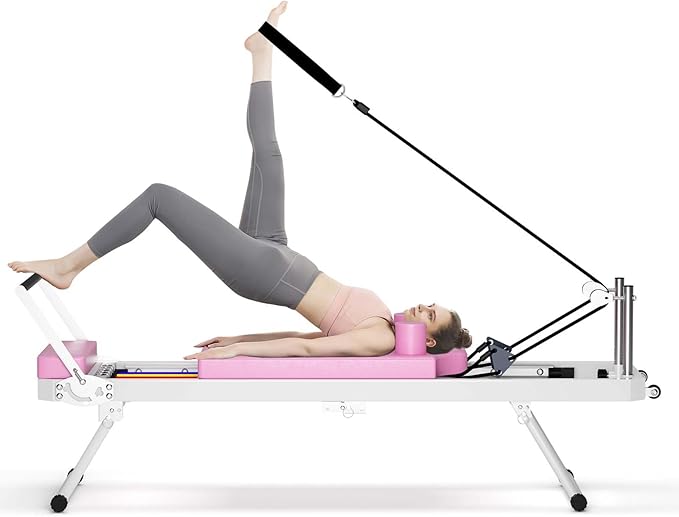 Foldable Pilates Reformer, Pilates Machine & Equipment for Home Use and Gym Workout, Suitable for Beginners and Intermediate Users