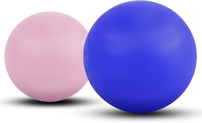 WOVTE Massage Lacrosse Ball for Sore Muscles, Shoulders, Neck, Back, Foot, Body, Deep Tissue, Trigger Point, Muscle Knots, Yoga and Myofascial Release (Blue) (Royal Blue Pink)