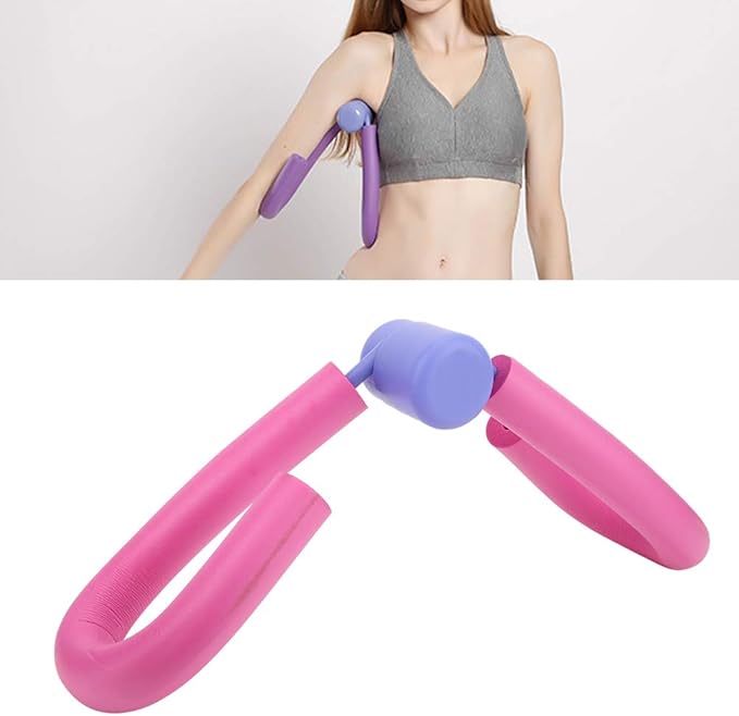 Semme Leg Thigh Exerciser Trainer Portable Gym Equipment Strength Training for Home Workout Fitness Enthusiasts Gray Pink Collodion Metal Spring