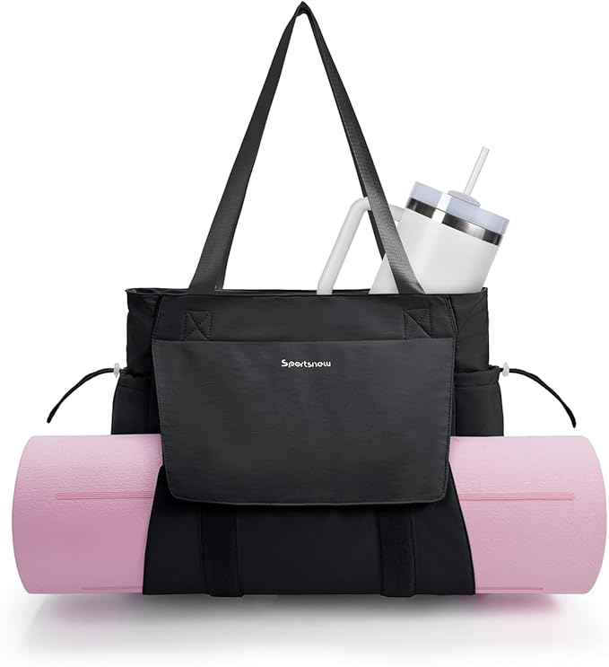 sportsnew Yoga Mat Bag Tote Yoga Gym Bags For Women Men with Waterproof Wet Pocket & Hook-and-loop, Quick Access Storage Yoga Mat Bag Carrier
