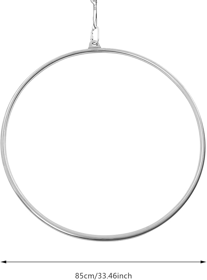 Aerial Hoop Set 33.5" Aerial Lyra Hoop Professional Circus Fitness with Complete Rigging Hardware Kit Acrobatics Equipment Hanging Rings for Home Yoga Dance Sling Kit
