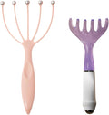 Scalp Massager & Gua Sha Tool Set - Manual Head Massager, Massage Comb for Relaxation & Stress Relief (Pink & Purple)