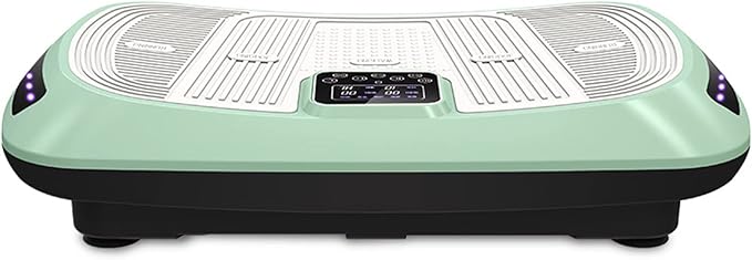 Vibration Platform Machine for Home Gym, Vibration Plate Exercise Board for Fitness, Full Body Vibrating Workout Machine w/Resistance Bands (Color : Green)