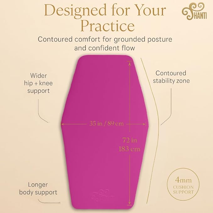 Shanti Diamond Series Yoga Mat - Diamond Shape to expand your Practise, UltraGrip surface, High dencity Cushioning for, Yoga, Pilates, Stretching & Home fitness.