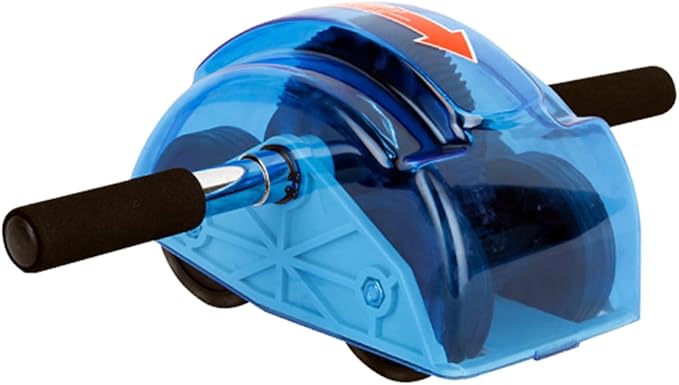 Four-Wheeled Ab Roller Wheel with Gear Blue Abdominal Exercise Roller for Home Fitness for Core Strength Training and Ab Workout
