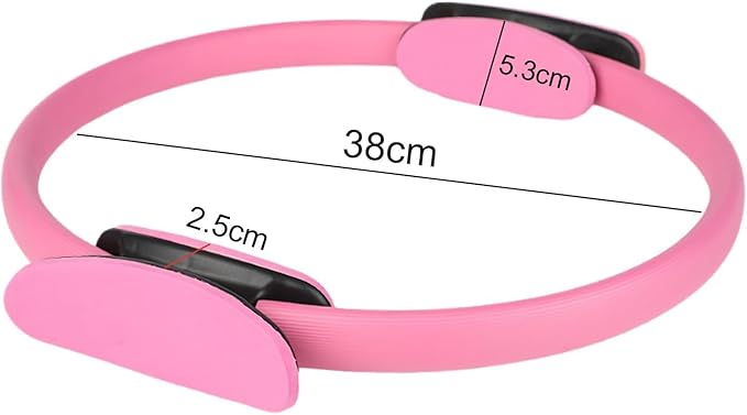Pilates Ring Fitness Circle 14.96" Yoga Rings Magic Circle with Dual Padded Handles for Toning Arms, Thighs/Legs & Core