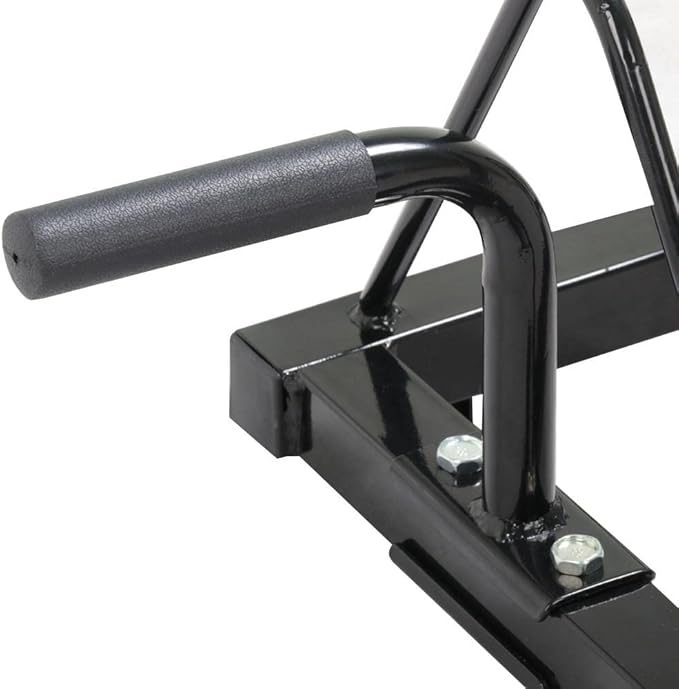 Yaheetech Horizontal Barbell Bumper Plate Rack Holder Olympic Bar Storage Rack with Handle and Wheels,Black