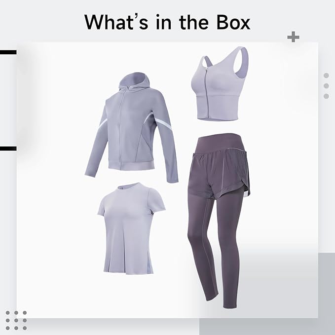 Four Piece Pilates Set, Women'S Yoga Wear With Jacket, Bra Top, Shorts And Pants, Xxl Black, Breathable, Anti-Pilling Material, Great For 5 Ft-5 Ft 11 In, 110-330