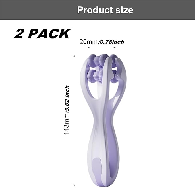 2pcs Finger Massager for Arthritis Finger Arthritis Pain Relief Manual Massage Tools Hand Massage Roller Thumb Massager for Woman Mothers Day Gift Palm Foot Acupressure Tool (Purple)