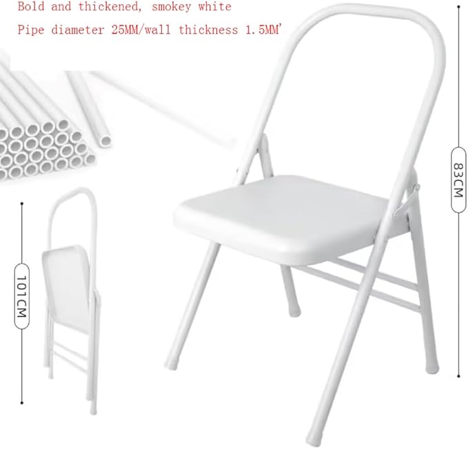 Iyengar Yoga Chair,Pilates Chair Yoga Auxiliary Chair Special Auxiliary Reinforced Yoga PU All Steel Yoga Inversion Chair,White