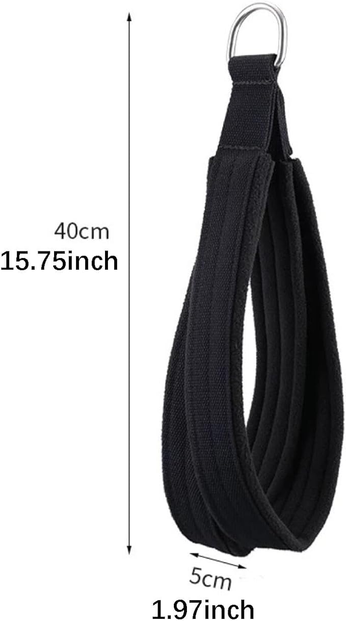 2Pcs Double Loop Pilates Straps for Reformer with D Rings, Padded Ankle Gymnastics Straps for Home Gym Core Training Equipment