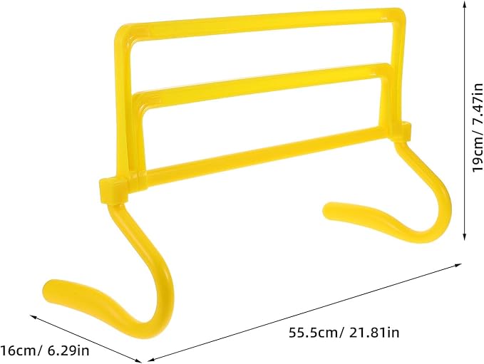 Adjustable Speed Hurdles for Agility Training, Foldable Soccer and Football Training Equipment with Yellow Frame, Portable Height-Adjustable Agility Hurdle Set for Athletes