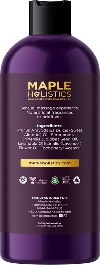 Maple Holistics Massage Oil Kit - Aromatherapy Lavender and Flirty Berry Oils for Massage Therapy and Sensual Aromatherapy - Made With Pure Essential Oils