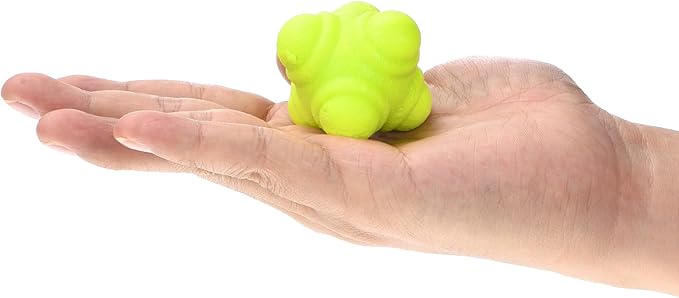 4 Pack Reaction Ball - TPR Low Difficulty Flexibility Training Ball Apply to Sports Exercise Daily Use (43 x 43 x 53mm, Yellow)