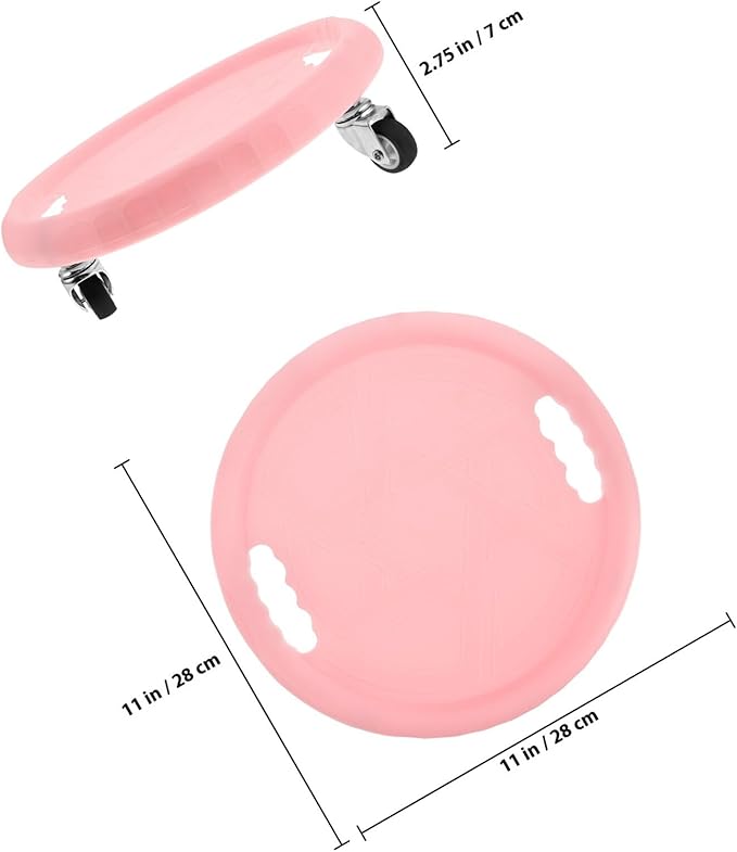 Milisten Ab Roller Wheel with Silent Sliding Disc and Knee Pad, Portable Core Strength Training Abdominal Exercise Machine for Home Workout and Belly Fat Burning, Pink