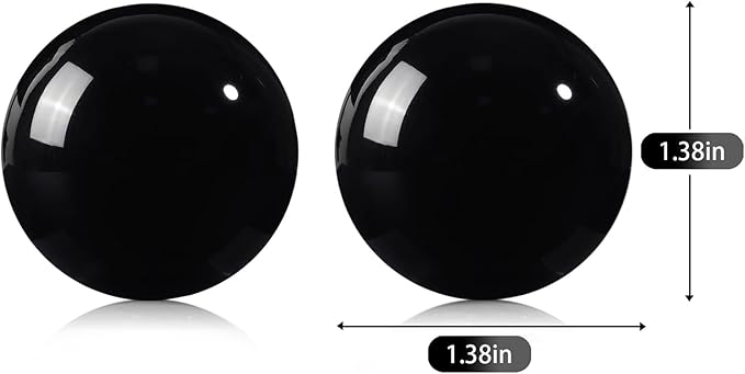 Obsidian Baoding Balls for Hand Therapy, Traditional Massage Chinese Ball for Adults Health Exercise Stress Relief Balls with Carry Pouch, Black Obsidian, Small-1.38"