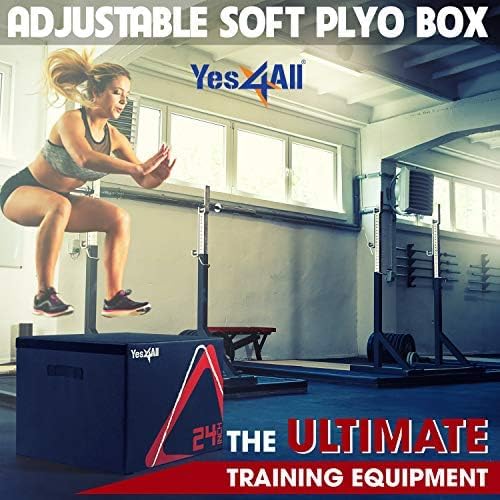 Yes4All Adjustable Soft Plyo Box, Jumping Trainer - For Plyometric Exercises and Conditioning, Multiple Height Variations