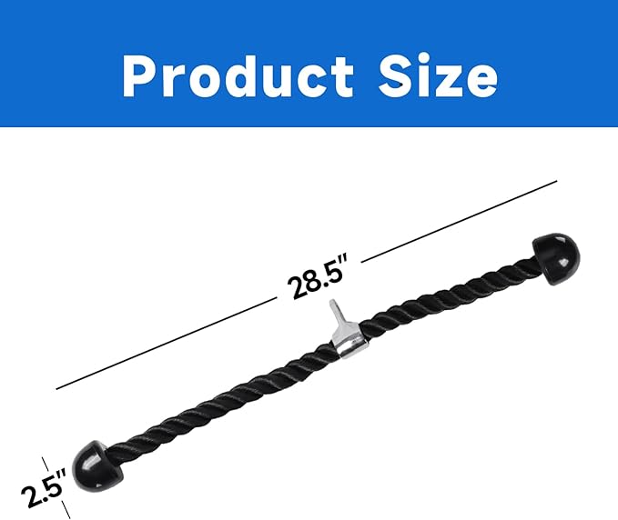 GSE Tricep Rope, Heavy Duty Tricep Pull Down Cable Machine Attachment, Strength Training Exercise Equipment for Home Gym (Single/Dual Available)
