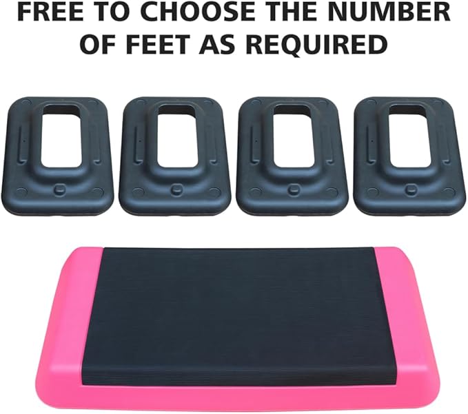 Adjustable Aerobic Step Platform with 4 Risers – Non-Slip Fitness Trainer for Home Workouts, Cardio & Strength Training