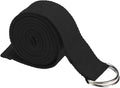 Cotton Exercise Yoga stretch Strap - Sturdy Flexibility Tensile Belt Adjustable Metal D-Ring Buckle, Hold Poses for Daily Stretching, Pilates, General Fitness, and Physical Therapy