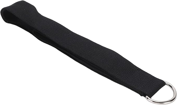 SUNGOOYUE Pilates Straps, Double Loop Exercise Wrist Band with D Buckle for Home Gym Fitness Workouts, Soft Black Cotton Neoprene, 2PCS for Strength and Flexibility Training