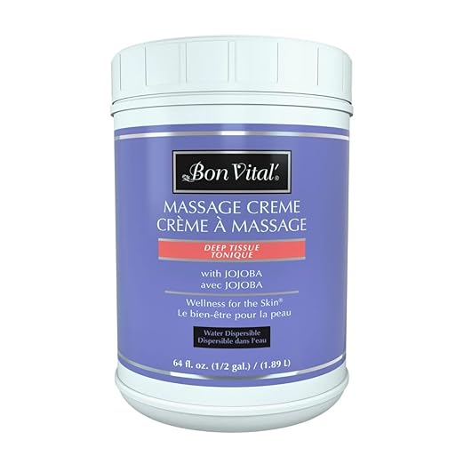 Bon Vital' Crème for Muscle Relief and Sports Recovery, Rich Formula for Soreness and Body Support, 1/2 Gallon Jar