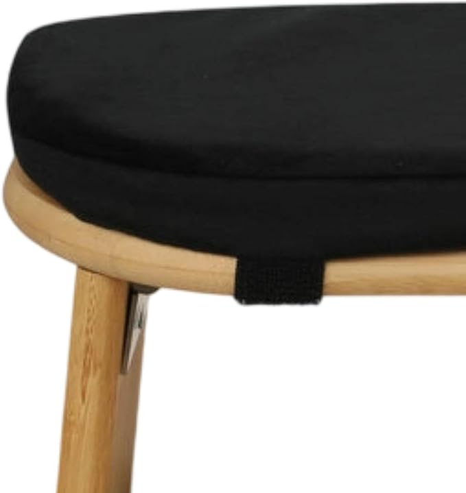 Meditation Bench Prayer Bench Removable Ergonomic Foldable Bamboo Kneeling Stool Stool for Office Bedroom Tea Ceremony(Black)