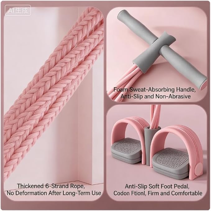 Multifunction Pedal Resistance Band with Handle, Multifunctional 2026 New Foot Pedal Resistance Band, 6-Tube Elastic Yoga Pedal Puller Resistance Band, for Abdomen, Waist, Arm, Leg