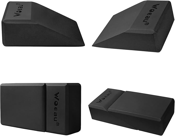 2 Pack Non-Slip Professional Squat Wedge Blocks - Heel Elevated Ramp for Squats, Calf Raises Platform for Men Women, Slant Board Trainer for Fitness, Pushup, Weightlifting, Yoga